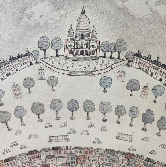 Christine Chagnoux Montmarte 1960s Signed Numbered Muted Water Color Litho Paris - Picture 12 of 16